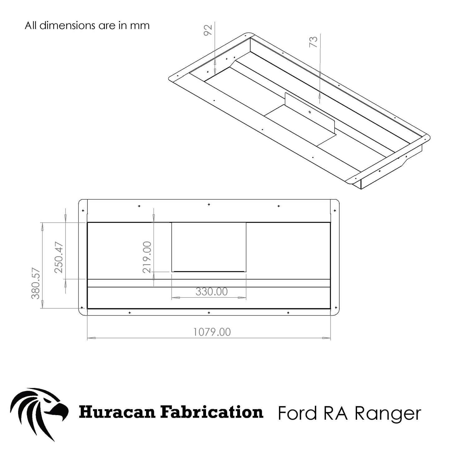 Tailgate storage to suit RA Ford Ranger and Raptor Next Gen (2022 - Current)