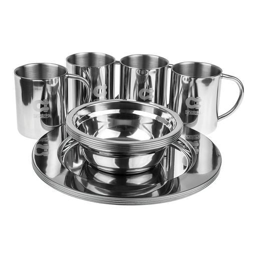 Snatch Stainless Steel Camp Crockery Set