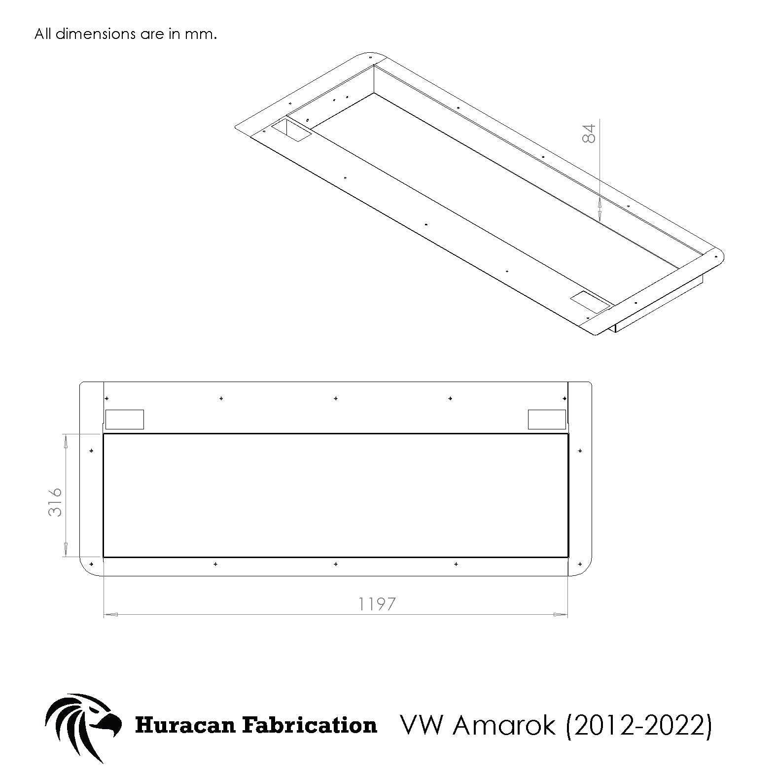 Tailgate storage to suit Amarok 2012 - 2022