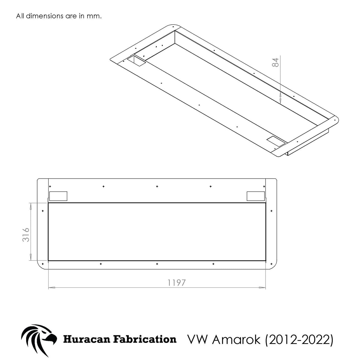 Tailgate storage to suit Amarok 2012 - 2022