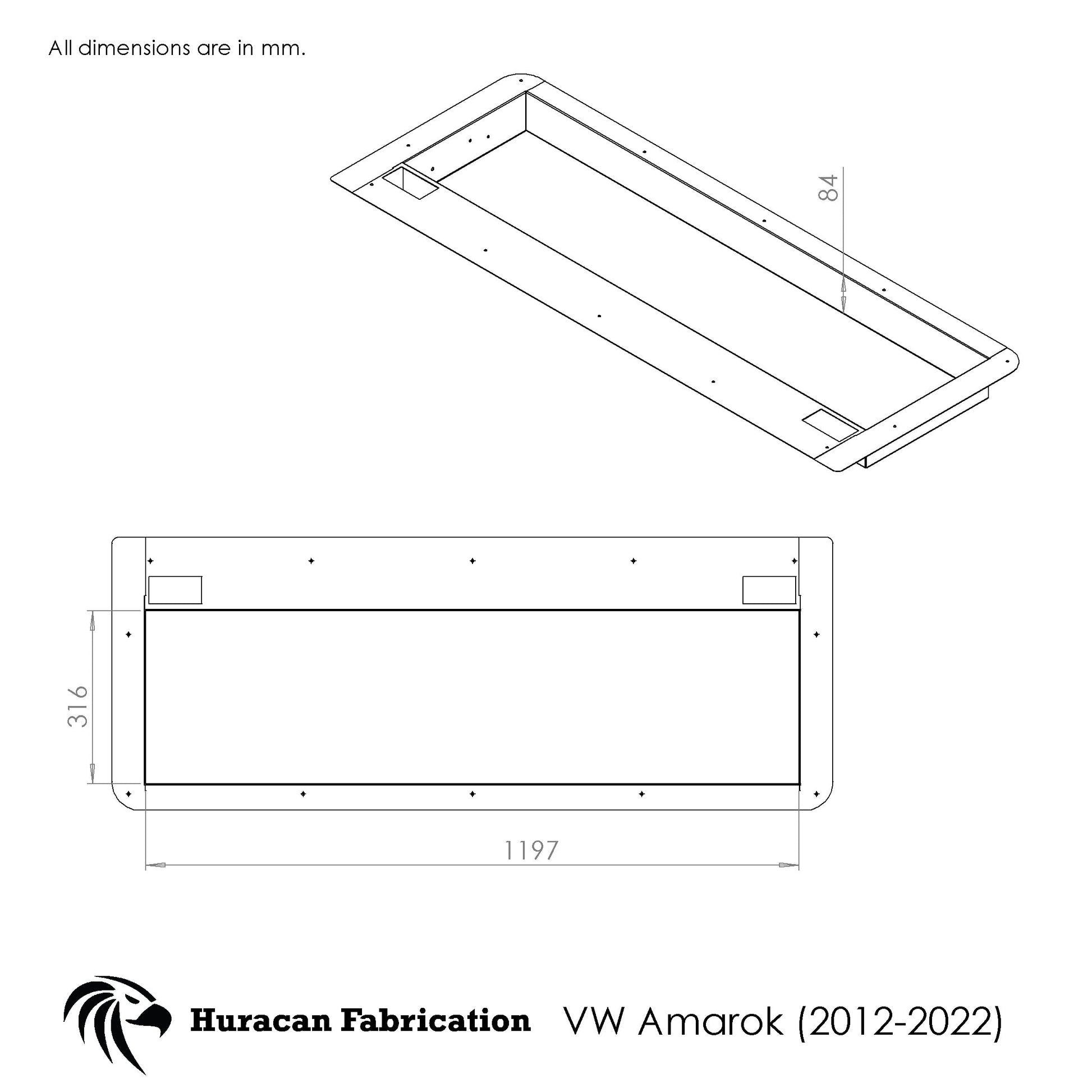 Tailgate storage to suit Amarok 2012 - 2022