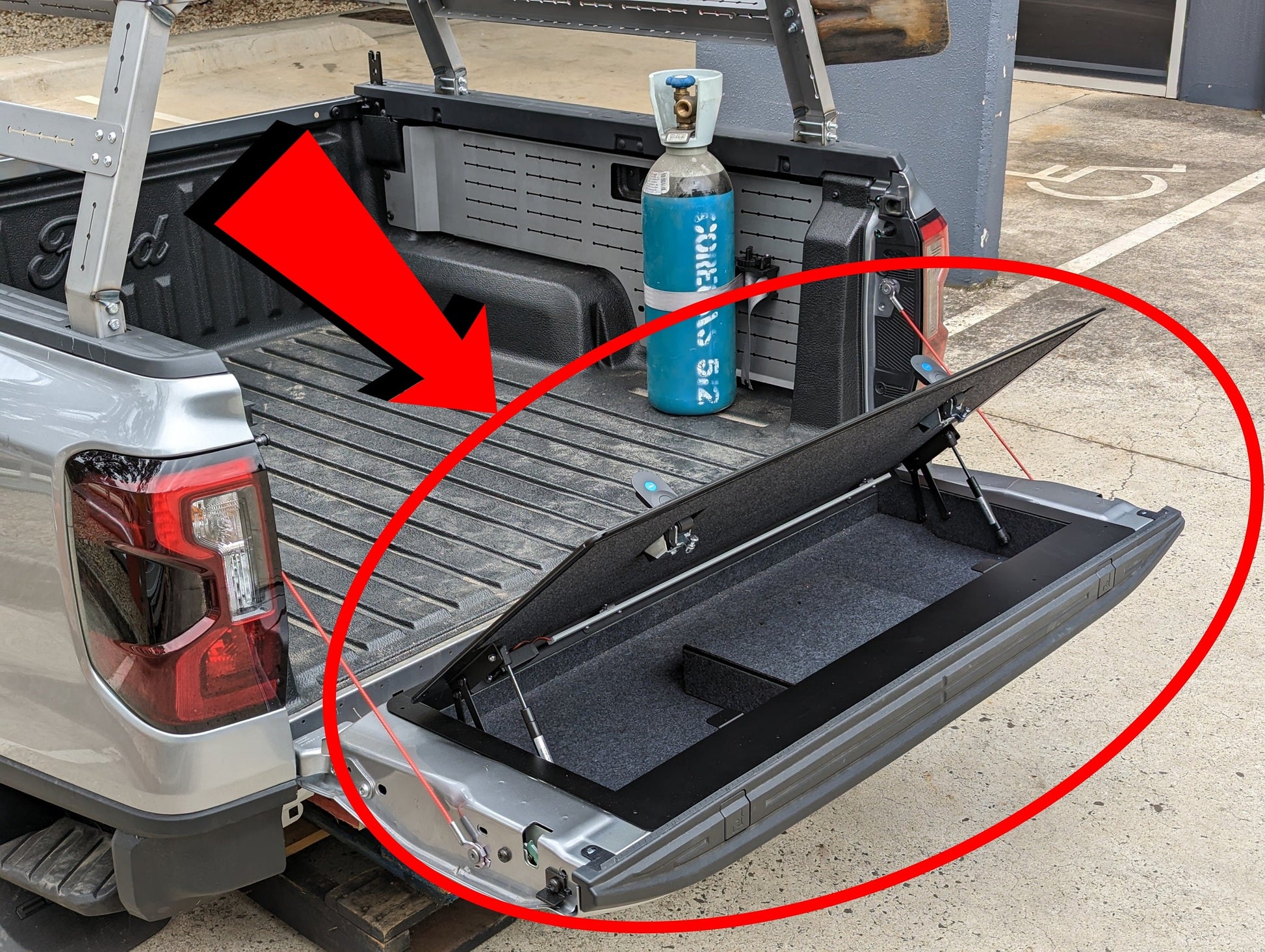 Tailgate storage to suit RA Ford Ranger and Raptor Next Gen (2022 - Current)